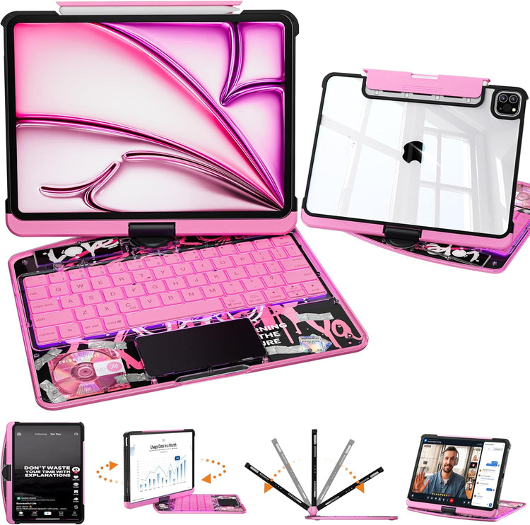 Y2K Style Rotating iPad Keyboard Case