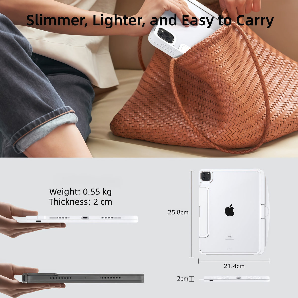 Minimal Rotating iPad Keyboard Case features