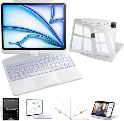 Minimal Rotating iPad Keyboard Case — White