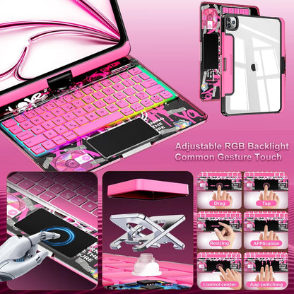 Y2K Style Rotating iPad Keyboard Case features