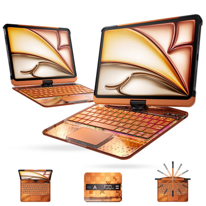 Y2K Style Rotating iPad Keyboard Case — Orange